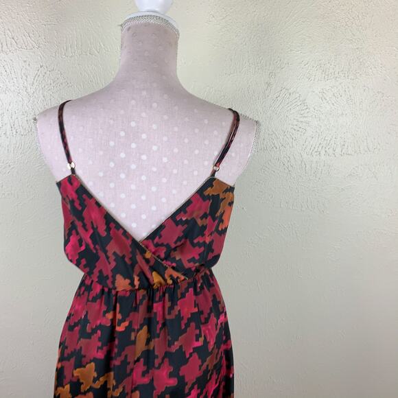 Lavender Brown Houndstooth Maxi Dress Size S Red‎ Black Long Sleeveless - Picture 8 of 12